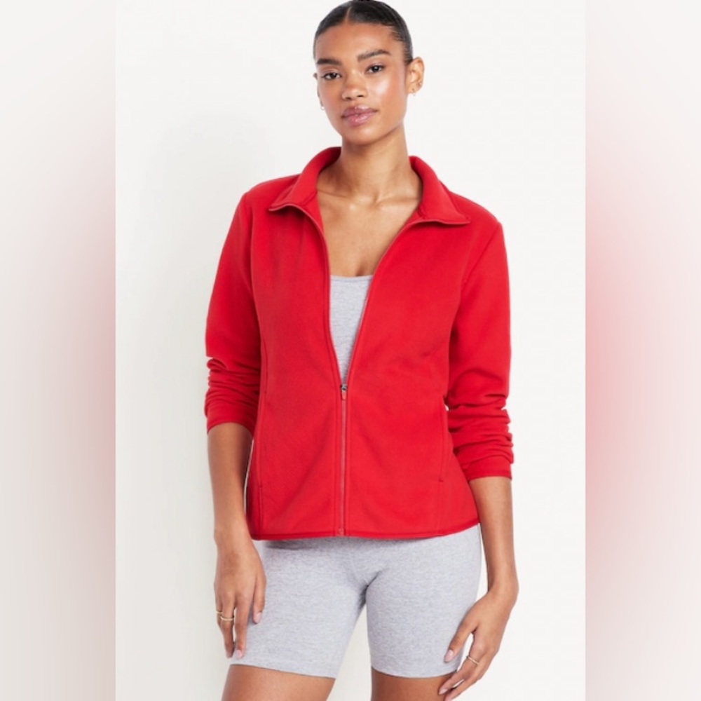 Old Navy Women's Red Performance Zip-Up Fleece Jacket
